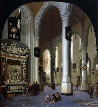 Vieille église à Delft avec le tombeau de l